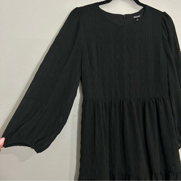 NWT Madewell Puff-Sleeve Ruffle-Hem Black Mini Dress
Size 2 #MC329 - Picture 6 of 13